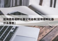 区块链高端孵化器公司名称[区块链孵化器 什么意思]