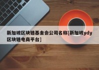 新加坡区块链基金会公司名称[新加坡ydy区块链电商平台]